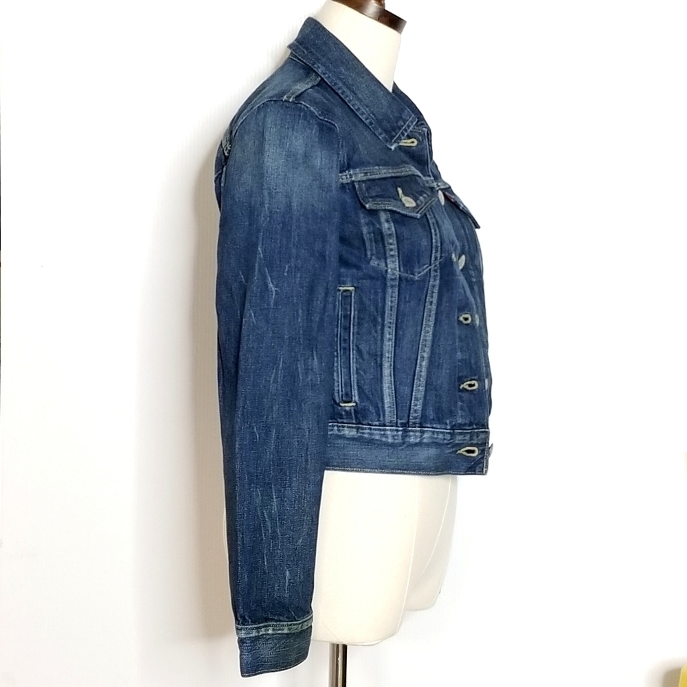 Levi’s Women's Trucker Blue Jean Jacket S40117 Dark Denim Size Small - Picture 5 of 13